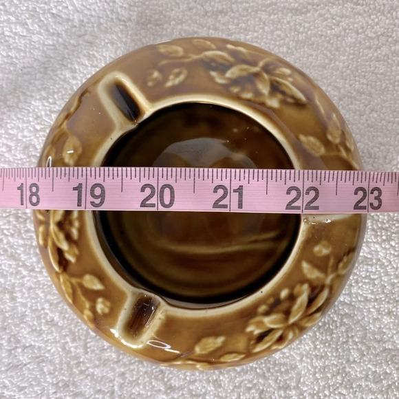 Vintage  MCM Round Ceramic Pottery Ashtray Trinket Dish Art Decor - Picture 14 of 14